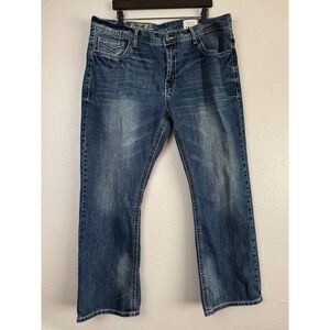 Axel Wolcott Vintage Bootcut Jeans 40x32 Medium Wash Contrast Stitch Denimim